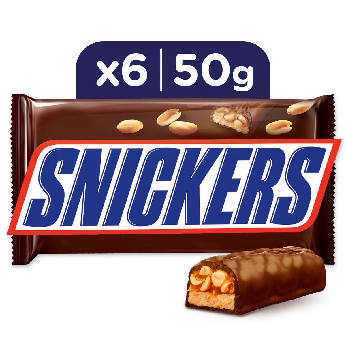 Snickers Chocolate Bars 6 x 50 g