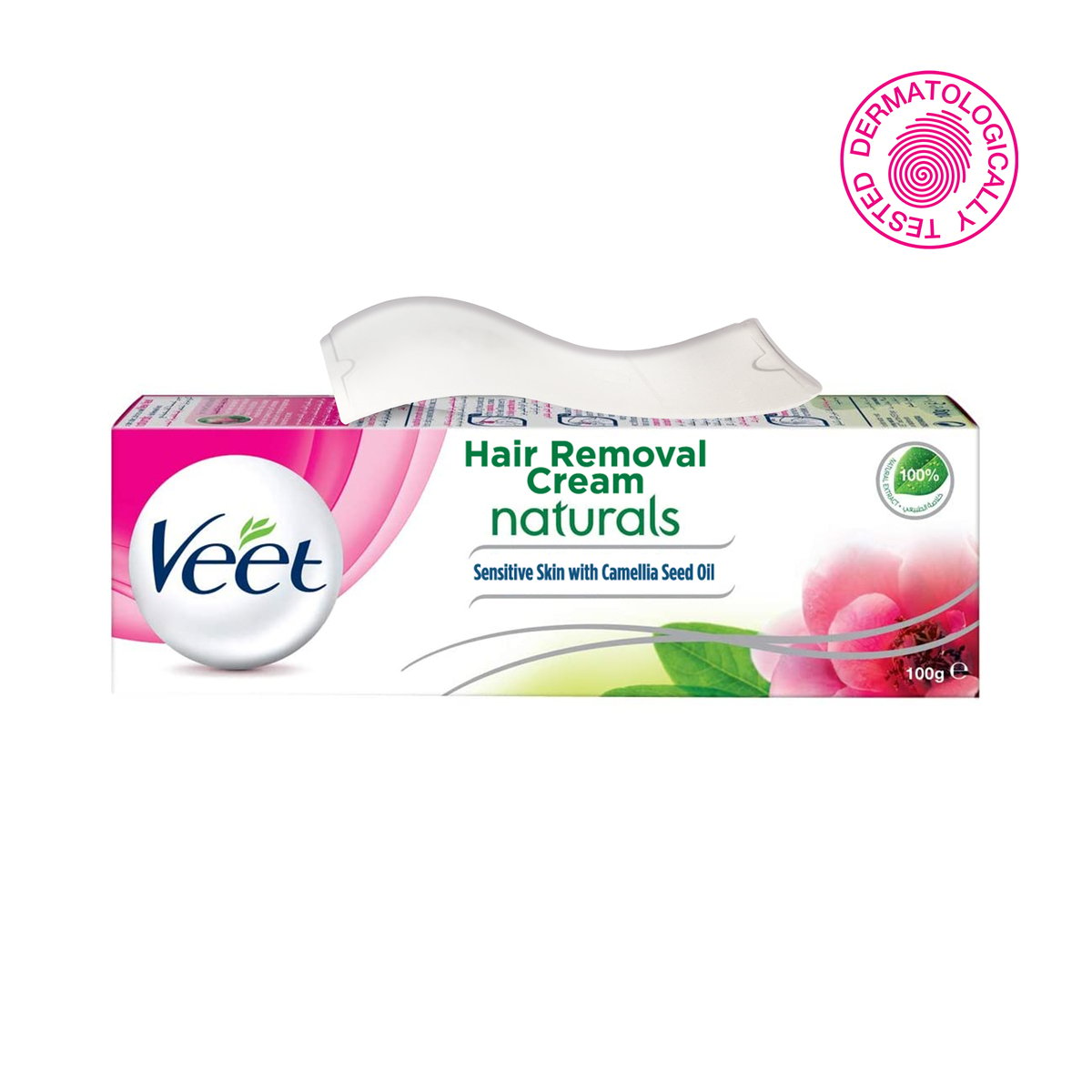 Veet Hair Removal Cream Naturals Sensitive Skin with Camelia Seed Oil 100 g
