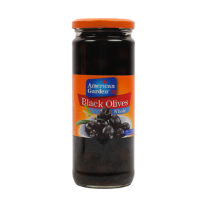 اشتري قم بشراء American Garden Whole Black Olives 450 g Online at Best Price من الموقع - من لولو هايبر ماركت الزيتون في الكويت