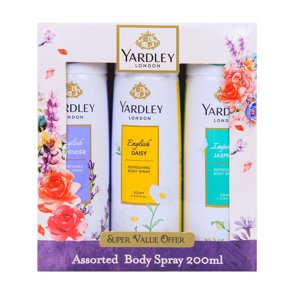 Yardley Body Spray Assorted 3 x 200 ml