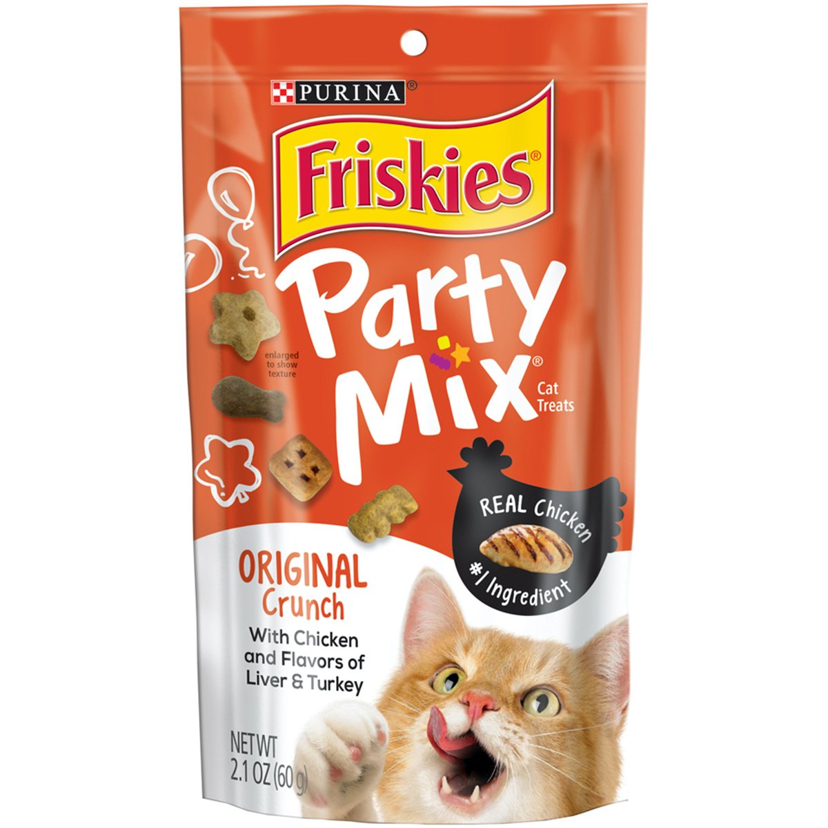 Purina Friskies Party Mix Cat Treats Original Crunch Cat Food 60 g