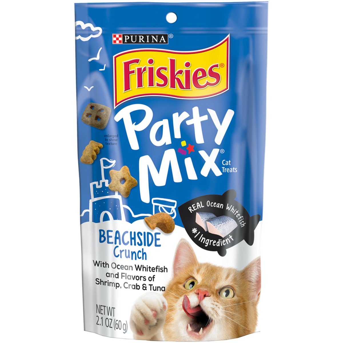 Purina Friskies Party Mix Cat Treats Beachside Crunch Cat Food 60 g