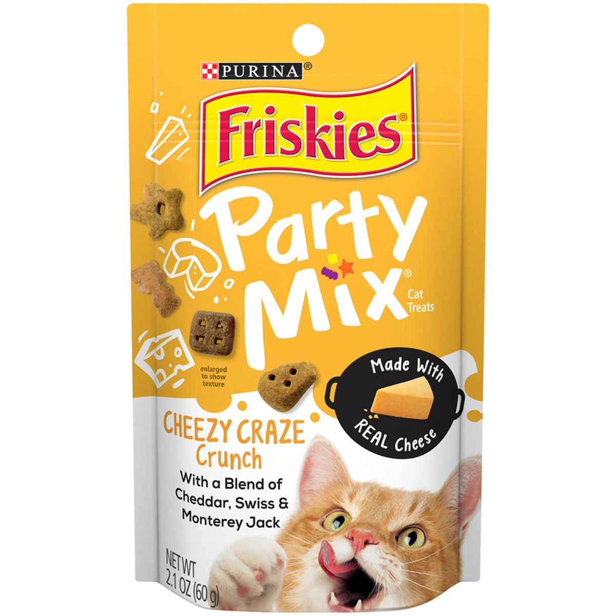 Purina Friskies Party Mix Cat Treats Cheezy Craze Crunch Cat Food 60 g