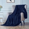 Maple Leaf Flannel Blanket 160x220cm Navy Blue
