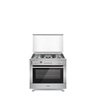 Aftron Stainless Steel 5 Gas Burners Cooking Range, 90 x 60 cm, Silver, AFPGR9560SSD