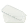 Lock & Lock Rectangular Glass Container with Lid, 1.35 L, Clear, LLG448