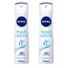 Nivea Deodorant For Women Fresh Natural Spray Value Pack 2 x 150 ml