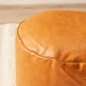 Cotton Home Luxury Leather Foot Stool 45Dx35H Light Brown