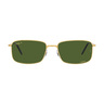 Rayban Men's Rectangle Sunglass, Dark Green, RB37179196P157