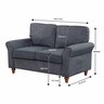 Solcian Luxe, Dark Blue, 2-Seater Fabric Sofa with Comfortable Linen Upholstery,Widened Armset with Soft and High Reboundly, Best Choice for Living Room, Home Office