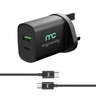 My Candy Travel Charger Dual Type C and USB with C to C Cable, 20 W, Black, ACMYCN2020TC001