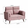 Royal Sapphire Pink, 2-Seater Fade Resistant Fabric Sofa - Loveseat Sofa Couch with soft armset, Comfy for living