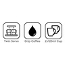 Black+Decker Twin Serve Coffee Maker, 250 ml Water Tank, 450 W, Black/Red, DCM48-B5