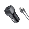 Porodo Dual Port Car Charger 3.4A with Lightning Cable 0.9M, PD-34CCV2L-BK