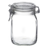 Bormioli Glass Clip Storage Jars With Lid, 1 L, BRR.GW021721