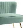 Urban Chic, Sage 2-Seater Velvet Fabric Sofa -Sturdy Solid with Sweeping Curve, Tufted Back Suitable for Living room, Easy to Assemble