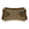 Glascom Steel with Gold Plated Decorative Golden Tray, FV41