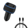Trands 118 W Car Charger with 100 W Type-C Cable, Black, TR-AD3388