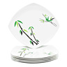 Hoover Bamboo Tree Print Square Plate, 27 cm, Green/White, HVR.GB810