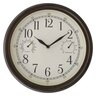 Maple Leaf Battery Operated PVC Wall Clock 30cm Brown