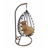 Maple Leaf Hanging Swing Chair with Cushion Black/White