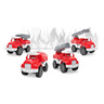 Skid Fusion Pull-Back Fire Truck 4Pes Pack TZ558 Assorted