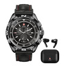 Swiss Military Smart Watch Silicon Strap Dom Black + Earbuds Victor