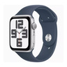 Apple Watch SE GPS with Silver Aluminium Case & Storm Blue Sport Band, 44 mm, MREC3