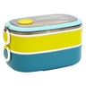 Win Plus Rectangle Lunch Box Stainless Steel 6729 1.3L 2 Layer Assorted Colours