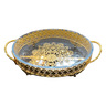 Arline Decorative Tray, Round, Gold, SAG021