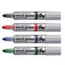 Pentel Maxiflo Broad Bullet Point Liquid Ink Dry Wipe Marker, 4 Pcs, MWL5W