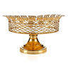 Helvacioglu Steel with Gold Plated & Glass Bowl with Stand Tray, HEL25