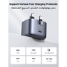 UGREEN Nexode 30W PD GaN USB-C Folding Foot Wall Charger UK with 1m,Braided USB-C to USB-C Cable Space Grey