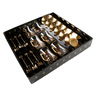 Helvacioglu Steel with Gold Plated Gift Set, 18 Pcs, HEL18