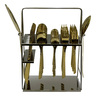 Ansa Stainless Steel Cutlery Set 32 Pcs with Stand, Gold, D067
