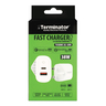 Terminator Wall Charger with Blue Light Indicator, 38W, White, TUSBWC02