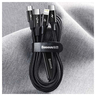 Baseus 3-in-1 Type- C Fast Charging Cable, 1.5 m, Black, CAMLT-SC01