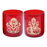 Maple Leaf Enzo Laxmi Ganesh Ji Glass Candle Holder 2pcs Set