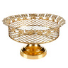 Helvacioglu Steel with Gold Plated & Glass Bowl with Stand Tray, HEL25