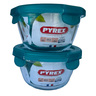 Pyrex Cook & Go Glass Round Food Contaier with Lid 700ml 2Pcs Set 287PGPK