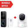 Eufy Video Doorbell 1080p, Black, E8220311 + 2K Indoor Pan & Tilt AI Camera, T8410223