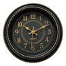 Maple Leaf Battery Operated PVC Wall Clock 25.4cm Black Gold
