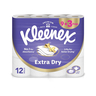 Kleenex Extra Dry Toilet Tissue Paper Embossed 3ply 12 Rolls