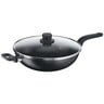 Tefal Cook Easy Wok Pan + Lid Black 32cm B5039495