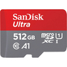 سان ديسك الترا بطاقة مايكرو اس دي UHS I، 512 جيجا، 150 ميجابايت/ثانية، رمادي/أحمر، SDSQUAC-512G-GN6MN