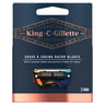 King C. Gillette Men's Refill Shave and Edging Razor Blades Refills with Built In Single Blade Precision Trimmer 3 pcs
