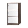 Maple Leaf Wooden Storage Cabinet 3Door With Lock H122xW60xD40cm Walnut White