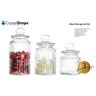 Crystal Drops Glass Storage Jar 3 Pcs, 1100 ml + 900 ml + 800 ml, 3438