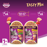 Whiskas Tasty Mix Land & Sea Collection in Gravy Wet Cat Food For 1+ Years Adult, 12 x 70 g