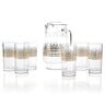 Crystal Drops Jug and Glass Water Set, Golden Design, 7 Pcs, D009-D7